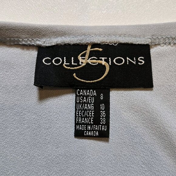 JS COLLECTIONS Size 8 Light Blue Full Length Gown Cardigan Dress Tulle MOTB Max - Picture 10 of 16